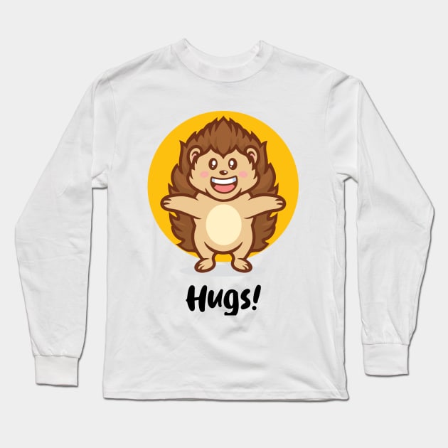 Hedgehog hugs (on light colors) Long Sleeve T-Shirt by Messy Nessie